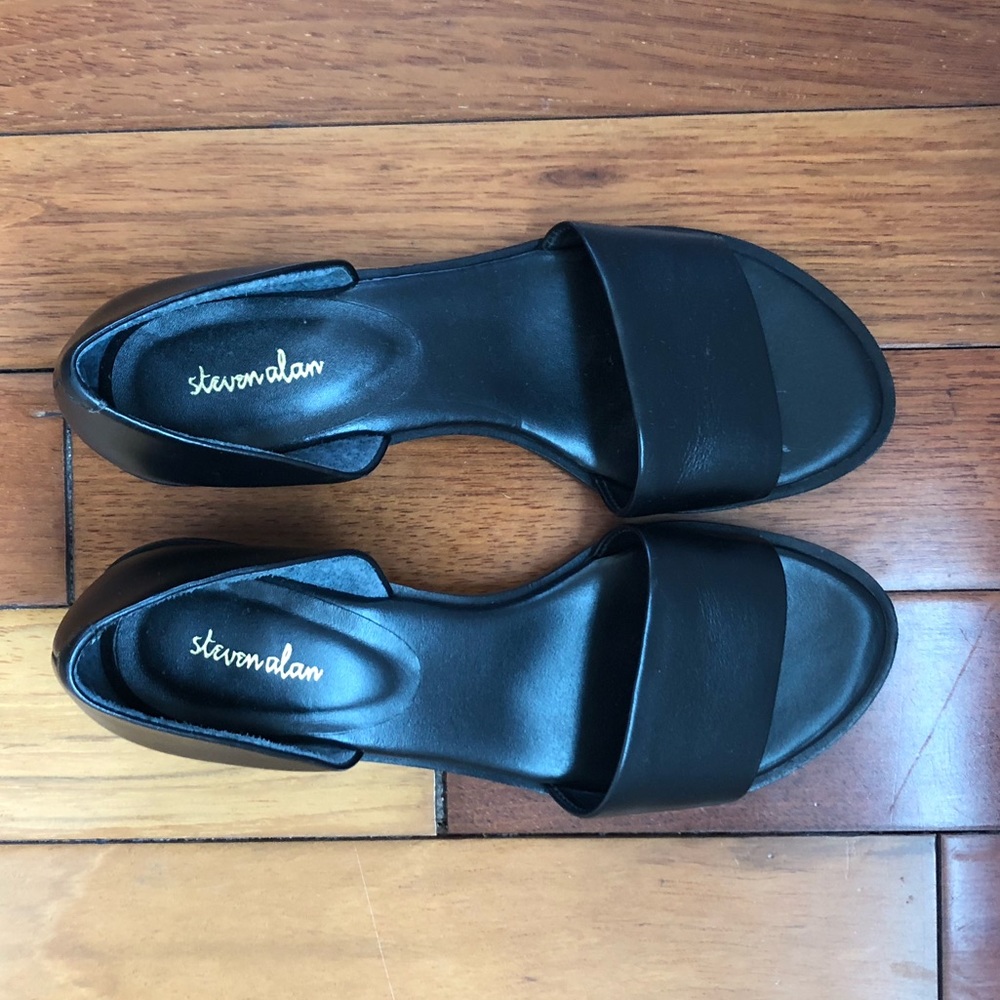 Steven Alan black leather sandals